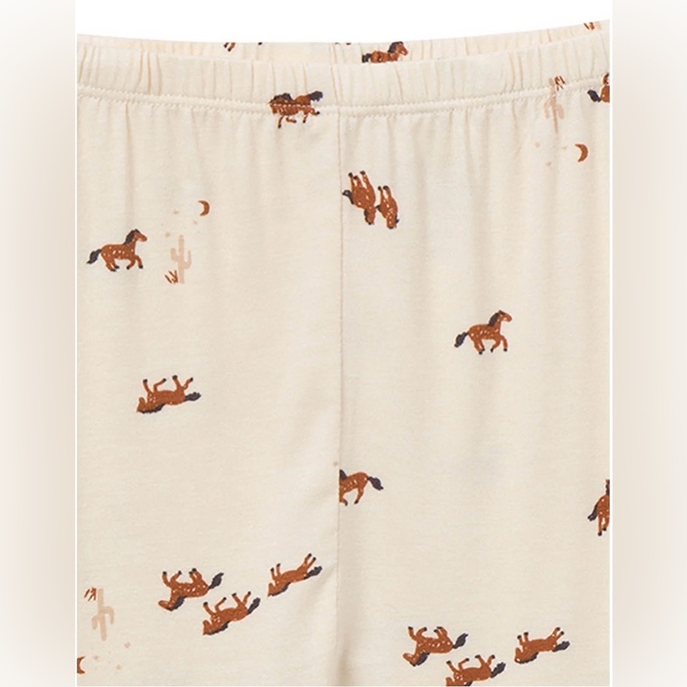 Modern Moments 2-Piece Pajama Set in Beige With Horses - Picture 6 of 9